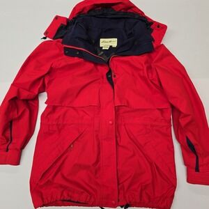 Eddie Bauer Red 3 in 1 Waterproof Hooded Ski Jacket Womens M Medium